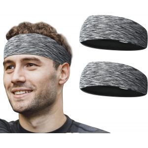 Tianyi-Flintronic Sport Bandeau Pour Hommes Femme, 2pc Elastique Antidérapant Anti-Humidité Sports Hairband Unisexe Pour Fitness, Bandeau Cheveux Pour Ski Course À Pied Yoga Gym Cyclisme Running Bask - Neuf