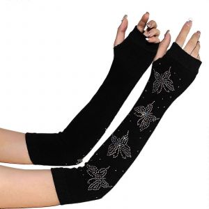 Femmes Tricoté Conduite Gants À Manches Longues Banquet Robe Gants Avec Strass - Neuf