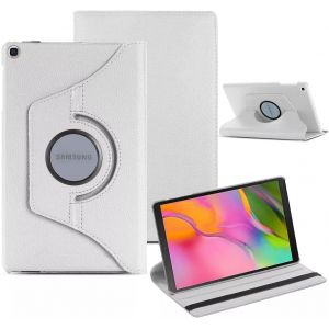 Étui Pour Samsung Galaxy Tab A 10,1 Pouces 2019 (Sm-T510/T515/T517) Cuir Pu Smart Rotation À 360 ° Fonction Veille/Réveil Automatique Tab T515 T510 (Blanc)[Coq9127961] - Neuf