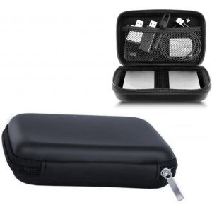 &Eacute;tui pour &eacute;couteurs intra-auriculaires 14 x 10 x 4 cm &Eacute;tui rigide en EVA avec fermeture &eacute;clair avec 1 compartiment int&eacute;rieur pour lecteur MP3 2,5"", c&acirc;ble USB, cl&eacute;s, carte (noir) - Neuf