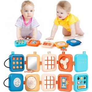 Busy Board Jouet Montessori 2 Ans,8 in 1 Jeux &Eacute;ducatif Jouets d'Activit&eacute; et de D&eacute;veloppement,Jeux Avion Voiture Enfant Voyage,Cadeau pour Enfants Gar&ccedil;on Fille 1-5 Ans Anniversaire Noel - Neuf