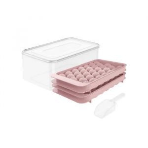 Moules &Agrave; Gla&ccedil;ons Sph&egrave;res En Silicone Avec Bac Et Couvercle 2 Pcs Rose, Bac &Agrave; Gla&ccedil;ons Rond Sans Bpa Pour Cocktails Et Jus 2,5 Cm - Neuf