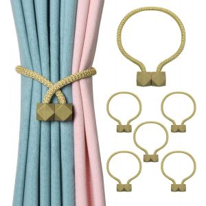 Lot de 6 Embrasses de Rideaux Magnétiques(Jaune), Pince Aimantée pour Rideaux pour Décoration Bureau Maison - Neuf