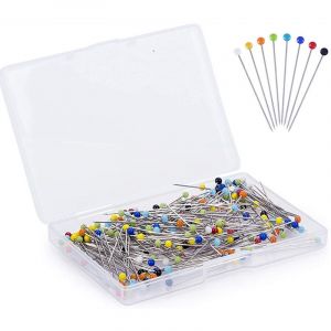 500pcs Tissu Couture Broches, Épingles Droites Avec Le Verre, Boule De Couleur Chefs De 4,3 Pouces De Long, Quilting Épingles De Couturière, La Fabrication De Bijoux Bricolage - Neuf