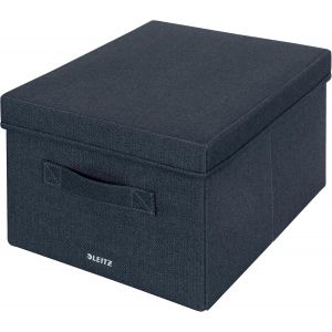 Bo&icirc;te de rangement en tissu avec couvercle,Lot de 2 bo&icirc;tes de rangement cubiques,bo&icirc;te de rangement pliable en tissu,gris velours,format moyen,61440089 - Neuf