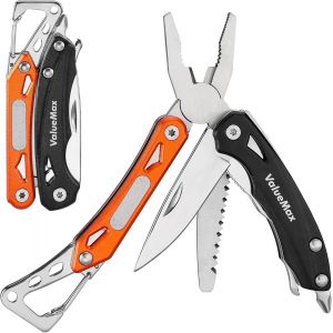 Pince Multifonction En Acier Inoxydable 9 En 1,Couteau Multifonction,Multitool Parfait Pour Ext&eacute;rieur,Camping,Randonn&eacute;e,R&eacute;paration Simple,Orange Et Noir - Neuf