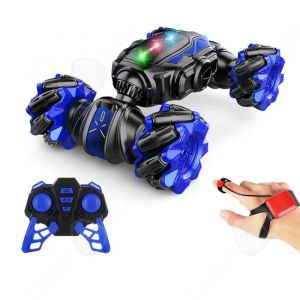 C Voiture t&eacute;l&eacute;command&eacute;e 27x15,5x8cm twist and turn car gesture sensor music remote control dual sided lights drift off-road buggy - Neuf