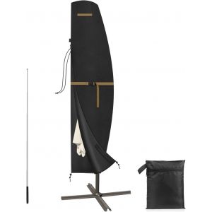 Ulteronixshop-Housse Protection Pour Parasol Imperm&eacute;able Housse Parasol De Jardin Exterieur Avec Tige T&eacute;lescopique Et Grilles D&iquest;A&eacute;ration,Couverture Pour Parasol Pour &Oslash; 2 &Agrave; 3 M Parasol,265x40/70/50cm - Neuf