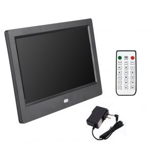 Cadre photo numerique 7 pouces HD 1024 x 600 IPS avec ecran LED et album electronique (noir US) - Neuf