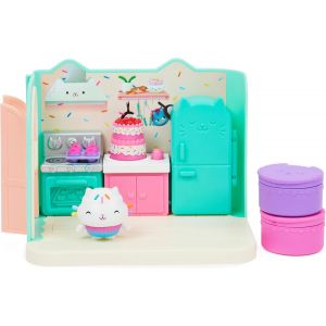 KALANKA-Gabby et la Maison Magique - Gabby Dollhouse - Pièce La Cuisine De Petit Chou - 1 Figurine + Accessoires - Dessin Animé Jouet Maison De Poupée - Jouet Enfant 3 Ans Et + - Neuf