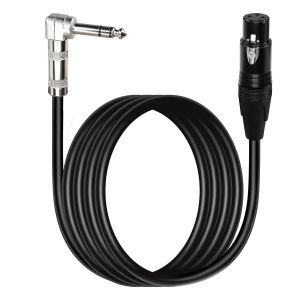 1/4 vers XLR C&acirc;ble microphone st&eacute;r&eacute;o audio &agrave; angle droit 90 degr&eacute;s,prise m&acirc;le TRS 6,35 mm vers prise femelle XLR,pour haut-parleurs,sc&egrave;ne,DJ et autres (2M) - Neuf