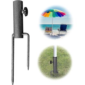 Piquet de parasol Piquet de sol Parasol Parasol de plage Ancre de sable Piquet de parasol Support de parasol en fer Accessoires de parasol Fixation - Neuf