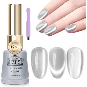 Cat Eye - Vernis &Agrave; Ongles Uv Cel - 12 Ml - Gel Uv - Argent&eacute; - Magn&eacute;tique ?Il De Chat - Avec 1 Aimant - Vernis &Agrave; Ongles Uv - Paillettes - Pour Le Bricolage - Pour Salon De Manucure - Neuf