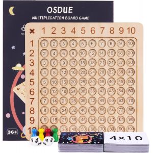 Tableau de Multiplication,1 x 1 Tableau d'apprentissage des Math&eacute;matiques,Jeu d'apprentissage des Nombres avec T&acirc;ches,Jouet de Comptage Montessori pour Enfants,Jeu de Calcul et Amusant - Neuf