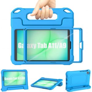 KALANKA-Coque Tablette Samsung Galaxy Tab A11/A9 Enfant 8.7 Pouces 2025/2023, &Eacute;tui L&eacute;ger et R&eacute;sistant Aux Chocs &Eacute;cran Int&eacute;gr&eacute; avec Poign&eacute;e et Support pour Galaxy Tab A11/A9 8.7'', Bleu - Neuf