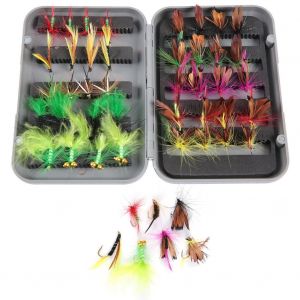 Lot De 40 Leurres De Peche A La Mouche Multicolores, Hamecons Artificiels, Plumes Et Ailes - Neuf