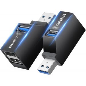 KiWiBiRD Double USB, doubleur USB Mini Hub USB 3 Ports, Adaptateur Double multiprise 1x USB3.0 2X USB2.0 Compatible avec PC Ordinateur Portable Mac imprimante Clavier couris Casque Disque Dur Externe - Neuf