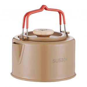 Bouilloire De Camping 1100 Ml En Acier Inoxydable, Theiere, Rechaud, Chaudiere A Eau Pour Randonnee, Camping, Pique-Nique, Cafe - Neuf