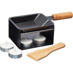 JEXNOVASHOP-Set de Mini Raclette Individuelle 5 Pi&egrave;ces, pour Fromage Fondue, 8 x 9.5 x 19 cm, M&eacute;tal - Neuf