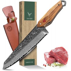 Mevronisshop-Damas Couteaux, Couteaux De Chef Professionnels Forg&eacute;s &Agrave; La Main, Couteaux De Chef Damas Avec Coffret Cadeau, Couteaux &Agrave; D&eacute;couper Exceptionnellement Tranchants - Neuf