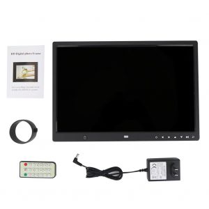Cadre photo numerique tactile avec ecran HD de 15 pouces et lecteur de films MP3/4 (prise americaine noire 110-240 V) - Neuf