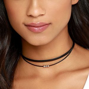 Kal-Collier Ras Du Cou Punk En Daim Gothique Court Noir Collier Ras Du Cou En Cuir Vintage Collier Boho Collier De Perles Dorées Collier De Chaîne Bijoux Pour Femmes Et Filles Cadeaux (Or) - Neuf