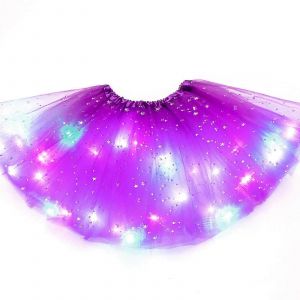2024 nouveaux enfants avec des lumi&egrave;res paillettes led fille tutu jupes polyester fibre grenadine 30 x 25 x 1cm fantaisie soir&eacute;e robe de ballet 50 % offre - Neuf