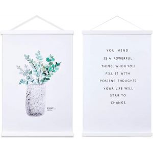 CMWX-A1 Cadre Photo Magnétique 61 cm, Cadre Poster Porte Affiches 60x90 61x91.5 Aimanté en Bois Naturel pour Affiche Cadre Magnetique Cadre Affiche Cadre Suspendu (61cm, Blanc, 2 Paquets) - Neuf