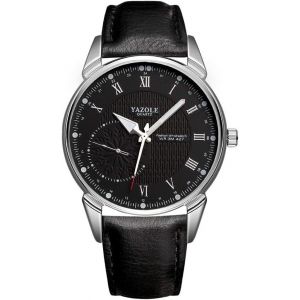 Montre &Agrave; Quartz Pour Homme,Montre Bracelet &Eacute;tanche,Cadran Ultra-Mince,Montre D&eacute;contract&eacute;e D'affaires Minimaliste,Avec Bracelet En Cuir Noir.[J1007] - Neuf