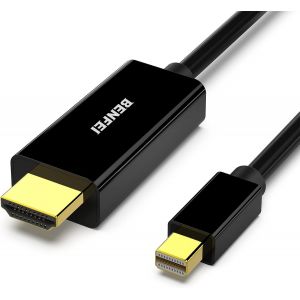 Câble Mini DisplayPort vers HDMI,câble Mini DP vers HDMI 1,8 mètre (Compatible Thunderbolt) avec MacBook Air/Pro,Surface Pro/Dock,Moniteur,projecteur - Neuf