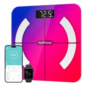 Balance P&egrave;se Personne, Balance Imp&eacute;dancem&egrave;tre Bluetooth Balance Connect&eacute;e Haute Pr&eacute;cision Avec App 13 Indicateurs Pour Andriod Et Ios Max 180Kg/400Lb/28St, 28 * 28Cm - Multicolore - Neuf