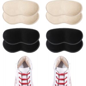 Kalanka-Coussinet Talon Chaussure Chaussures Pour Enfants Et Femmes, Coussinets Talon Souples Pour Chaussures Auto-Adh&eacute;sives Inserts Talon Pour &Eacute;viter Les Frottements Et Glissements (Noir + Beige) (4 - Neuf