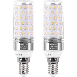 Kal-Lot De 2 Ampoules E14, Ampoule Led E14 Blanc Chaud 3000k, Ampoules E14 Mais Led 12w Équivalent Halogène E14 100w, 1350 Lumens, 360° Angle, Non Dimmable - Neuf