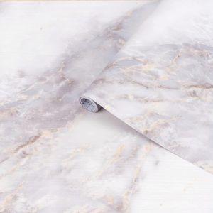 Blanc Or Marbre Contact Papier,30cmx254cm Papier Peint Auto Adhesif Film Décoratif Amovible Papier pour bureau,cuisine,comptoir,armoire,étagère,autocollant vinyle résistant à l'eau - Neuf