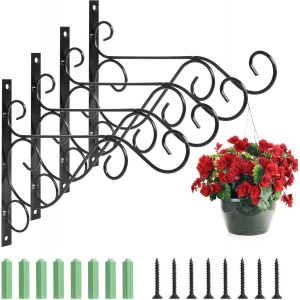 ERYI-Support Plante Mural Suspension Mural Crochet Plante Suspendre Crochet En Fer Support De Pot De Fleur Crochets Muraux En Fer Pour Suspendre Des Plantes, Des Mangeoires À Oiseaux - Neuf