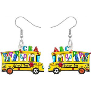 Kal-Boucles D'oreilles Pendantes En Acrylique Règle À Crayon Globe Terrestre Tableau Mignon Enseignant Pour Femmes Filles Cadeaux D'appréciation Pour La Rentrée Scolaire - Neuf