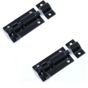 Verrous de porte en acier inoxydable noir mat de qualité supérieure ¿ Lot de 2, 7,6 cm, verrous de sécurité durables pour portes intérieures, armoires et casiers - Neuf