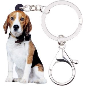 Kal-Acrylique Cute Porte Clef Bouledogue Fran&ccedil;ais Chien Mignon Bijoux Porte Cl&eacute; Beagle Idee Yorkshire Cadeau Femmes Filles D&eacute;coration - Neuf