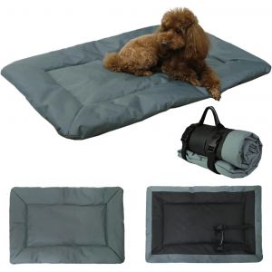 Kalanka-Lit Pour Chien Imperm&eacute;able Pliable Panier Chien Moyenne Taille Imperm&eacute;able Coussin Chien De Tissu Oxford Tapis Lavable Pour Chien Canap&eacute;s Ext&eacute;rieur, 90x60 Cm, Gris - Neuf