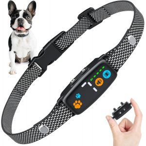 Chenquansarl-Collier Anti Aboiement Pour Petit Chien, Super Fin Et Léger, Anti-Aboiement Collier Avec 3 Modes, 7 Niveaux De Sensibilité, Détection Intelligente Des Aboiements, Étanche Ip67 Pour Petit - Neuf