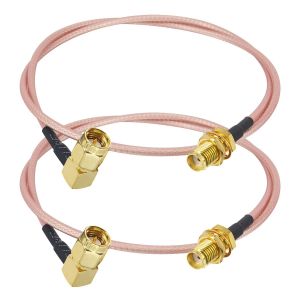 2 X C&acirc;ble SMA Femelle &agrave; SMA M&acirc;le &agrave; Angle Droit C&acirc;ble SMA RG316 50CM C&acirc;ble d'Antenne WiFi C&acirc;ble SMA M&acirc;le 90 Degr&eacute;s Connecteur SMA Femelle de Cloison pour Antenne Mobile/Antenne WiFi,etc. - Neuf