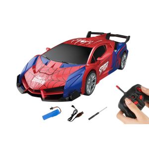 Voiture araign&eacute;e transformable t&eacute;l&eacute;command&eacute;e avec lumi&egrave;res et fonctions robotiques - Neuf
