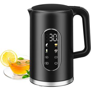 Bouilloire Electrique, 1,7L Contr&ocirc;le De Temperature Reglable 40-100&deg;C, Bouilloire Inox 2000W Ebullition Rapide &Eacute;cran Num&eacute;rique, Fonction De Maintien Au Chaud,4 Temp&eacute;ratures Pr&eacute;r&eacute;gl&eacute;es,Sans Bpa Noir - Neuf