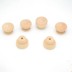 12PCS Cabinet en Bois Boutons de Jeu de Vis | Prime de Forme Ronde en Bois Naturel Tirez la Poignée pour la Maison Bureau de la Cuisine de Porte Tiroir Armoire Placard Meuble - Neuf