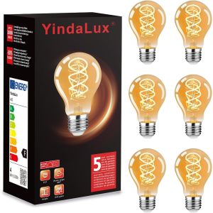 Ampoule E27 4w Edison Vintage A60, 2200k Blanc Chaud Ampoules Led R&eacute;tro &Agrave; Filament D&eacute;corative, Verre Ambr&eacute; Ampoule Equivalent &Agrave; Ampoule Incandescente 60w, Non Variable, Lot De 3 - Neuf