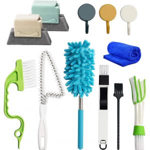 Lot de 12 brosses de nettoyage pour rainures de fen&ecirc;tre,Outil de nettoyage,Outil de nettoyage professionnel,Nettoyage des fentes de stores,des portes coulissantes,des volets, des rideaux - Neuf