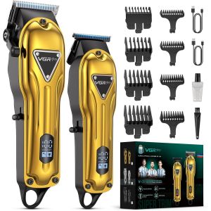 Vgrpro Tondeuse Cheveux Hommes,Kit Tondeuse &Agrave; Cheveux Et Tondeuse Barbe Sans Fil,Kit De Coupe De Cheveux,Tondeuse Electriques Hommes Pour Famille Et Cadeau(Noir) - Neuf