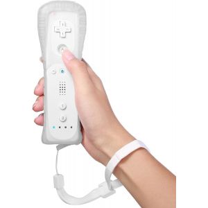 T&eacute;l&eacute;commande Wii : Manette De Jeu Manette Wii T&eacute;l&eacute;commande Sans Fil Connexion Capteur De Mouvement Manette De Jeu De Remplacement Pour Console Wii Et Wii, Avec &Eacute;tui En Silicone Et Dragonne (Blanc) - Neuf
