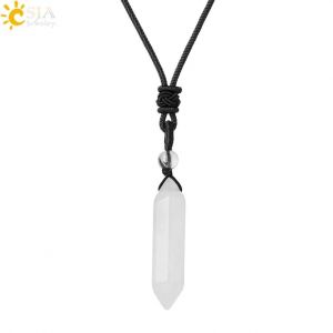 Collier Tendance Pour Hommes Et Femmes, Pendentif En Pierre Naturelle, Loup, Requin, Dent, Am&eacute;thyste, ?Il De Tigre, Cristal, Obsidienne Noire, H247--Champagne Or - Neuf