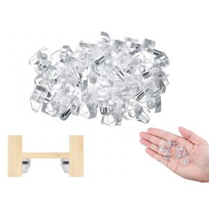 100 Supports D'&eacute;tag&egrave;res En Acrylique Transparent Pour Armoires Et Meubles - Neuf